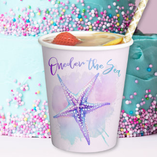 Vasos De Papel Starfish púrpura irlandés "Oneder" Cubos de mar