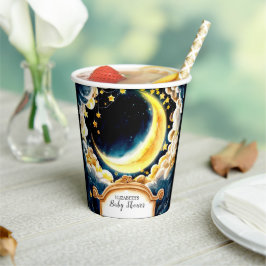 Vasos De Papel Stars Moon Celestial Baby Shower