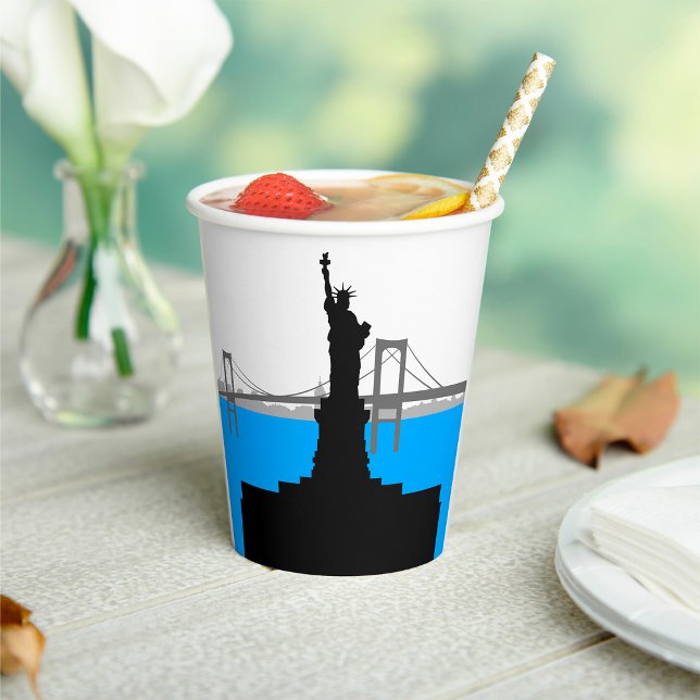 Vasos De Papel Statue of Liberty Silhouette New York Skyline (Subido por el creador)