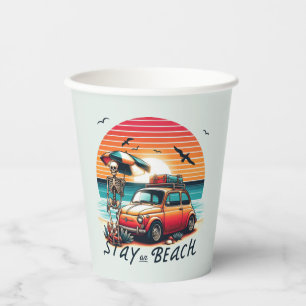 Vasos De Papel Stay On Beach - Vibes Retro - Skeleton