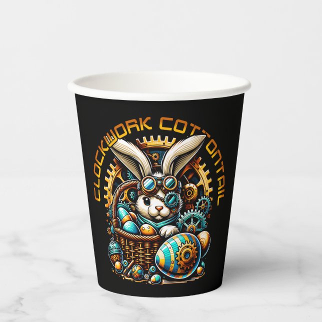 Vasos De Papel Steampunk Easter Bunny (Anverso)