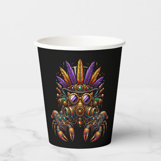 Vasos De Papel Steampunk Mardi Gras (Anverso)