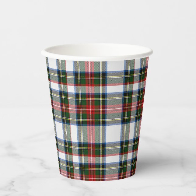 Vasos De Papel Stewart Dress Tartan Plaid Cuadros De Papel (Anverso)