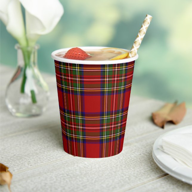Vasos De Papel Stewart Royal Scottish Clan Tartan Paper Cups (in situ)