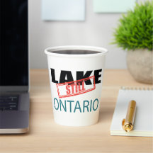 Still Lake Ontario Arte de Sello Rojo Vintage