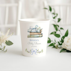 Vasos De Papel Storybook New Chapter Blue Bow baby boy ducha
