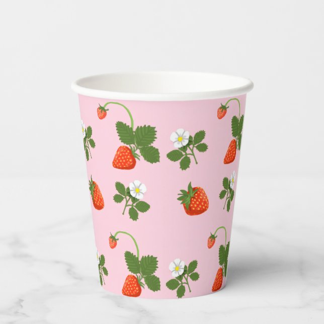 Vasos De Papel Strawberries (Reverso )