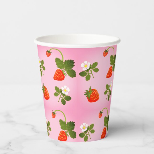 Vasos De Papel Strawberries (Reverso )