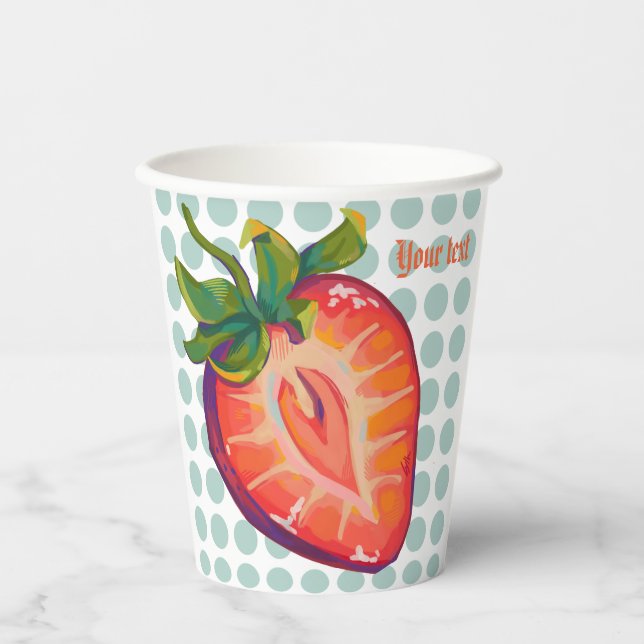Vasos De Papel Strawberry  (Anverso)