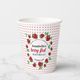 Vasos De Papel Strawberry Berry Primer Fiesta de cumpleaños
