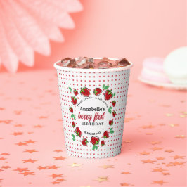 Vasos De Papel Strawberry Berry Primer Fiesta de cumpleaños