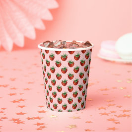 Vasos De Papel Strawberry Pattern