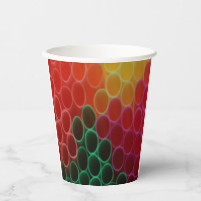 Vasos De Papel Straws plásticos (Anverso)