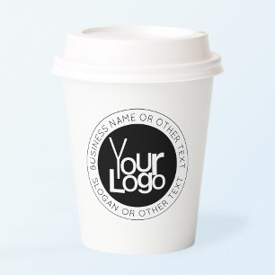 Vasos De Papel Su logotipo empresarial y texto moderno y sencillo