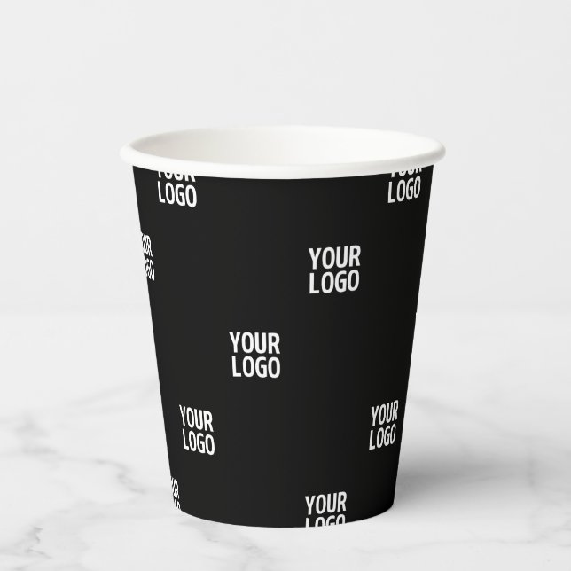 Vasos De Papel Su logotipo o cualquier imagen | Rayas diagonales (Anverso)