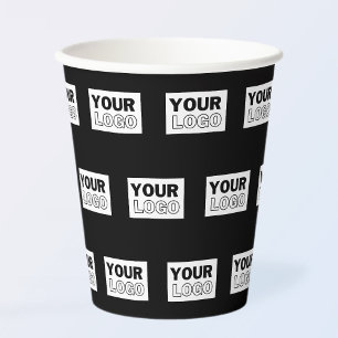 Vasos De Papel Su logotipo o diseño Fondo de color editable