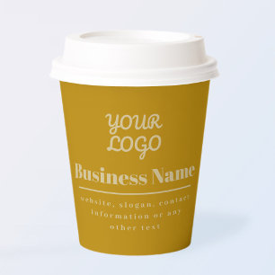 Vasos De Papel Su logotipo retro-moderno oro oscuro y ligero