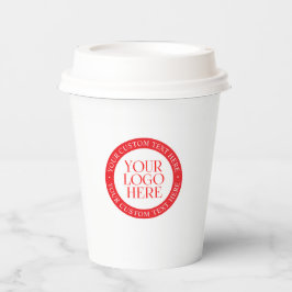 Vasos De Papel Su logotipo u otra imagen | Navidades Blanco y Roj