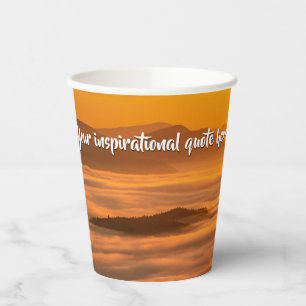 Vasos De Papel Su personalizado de texto amanecer por encima del 