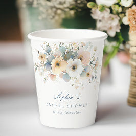 Vasos De Papel Suave florecer elegante ducha de novia