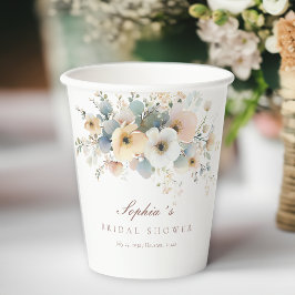 Vasos De Papel Suave florecer elegante ducha de novia