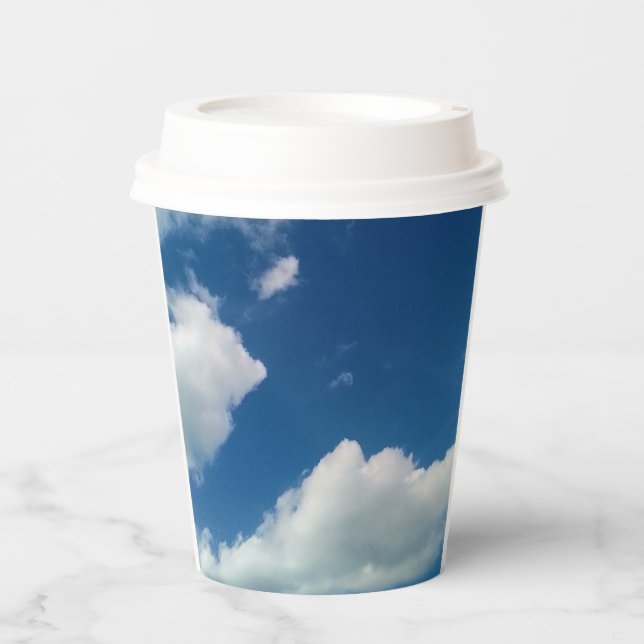 Vasos De Papel Suavidad con las nubes (Anverso)
