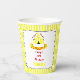 Vasos De Papel ¡Sube! ¡Sube! Amarillo de la fiesta de cumpleaños