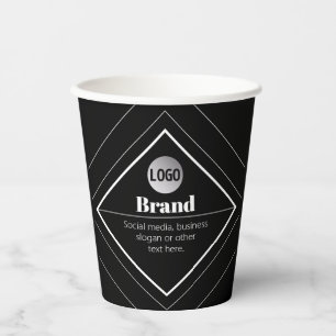 Vasos De Papel Sube tu logotipo y diseño de texto personalizable
