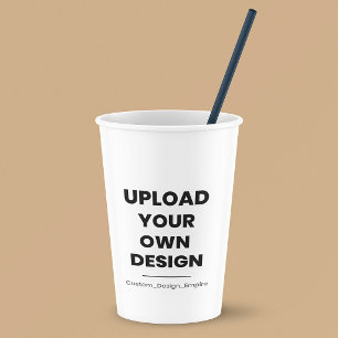 Vasos De Papel Sube tu propio diseño aquí Plantilla personaliza