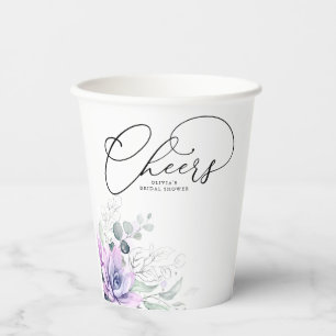 Vasos De Papel Suculentas hojas verdes plateadas elegantes modern