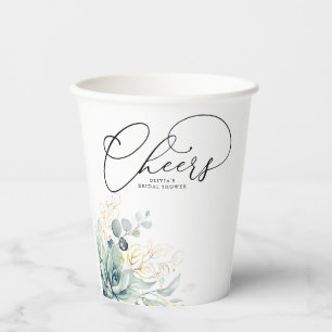 Vasos De Papel Suculentas plantas verdes de oro dejan a la elegan