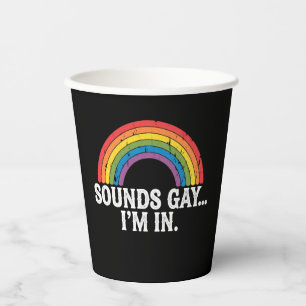 Vasos De Papel Suena Gay Estoy En Arcoíris LGBTQ Vintage Retro