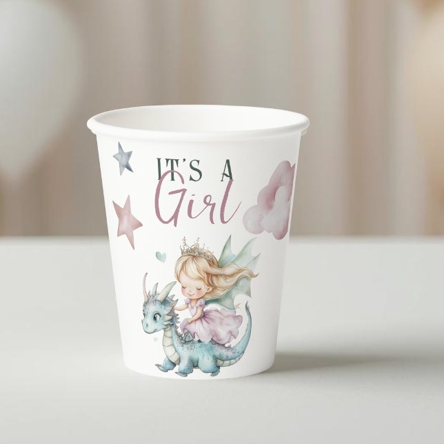 Vasos De Papel Sueño de Cuento de Hadas Dragón Rosa Fiesta de Beb (Subido por el creador)