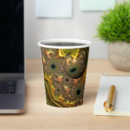 Vasos De Papel Sueño Fractal de Oro Líquido