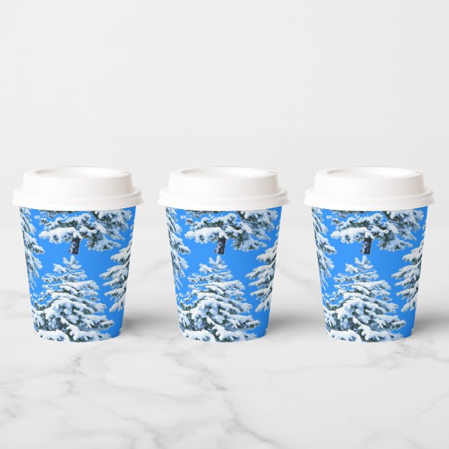 Vasos De Papel Sueños de árbol helado Bosque nevado (Multi)