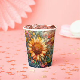 Vasos De Papel Sueños de girasol