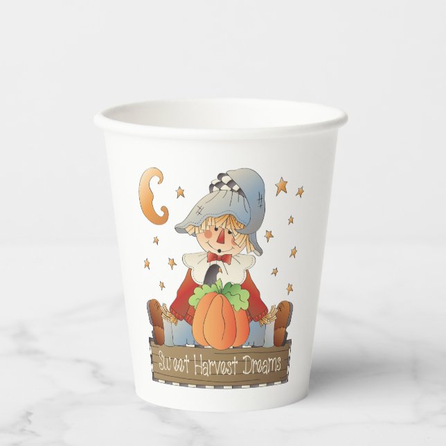 Vasos De Papel Sueños Dulces de Cosecha de Otoño Espantapájaros (Anverso)