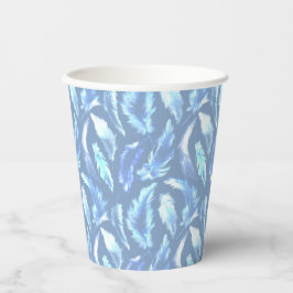 Vasos De Papel sueños dulces - plumas de color azul claro :