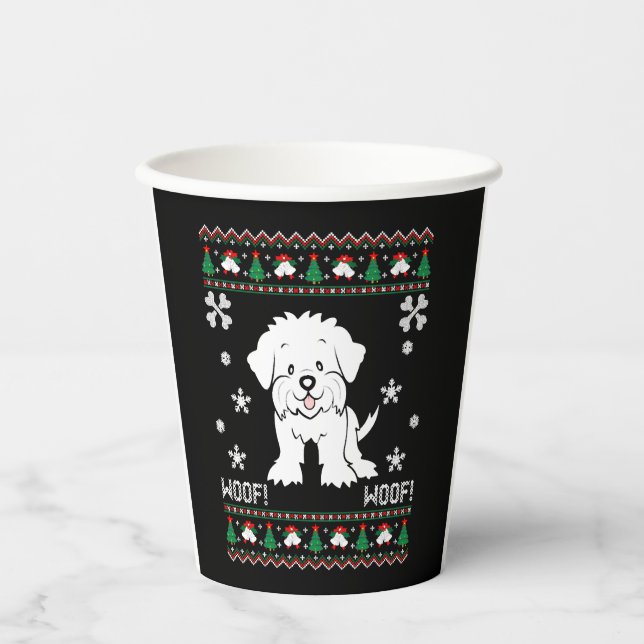 Vasos De Papel Suéter de los Navidades feos de Malta (Anverso)