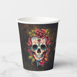 Vasos De Papel Sugar Skull Milstone Cumpleaños