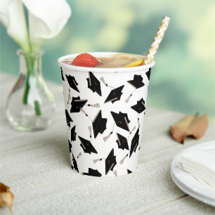 Vasos De Papel Suministros de Fiesta de capas blancas negras de g