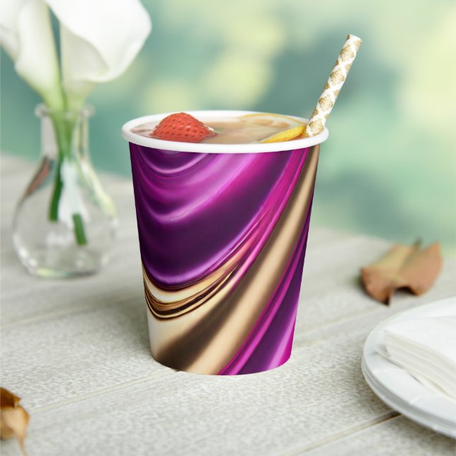 Vasos De Papel Suministros de Fiesta modernos- rosa morado y oro- (in situ)