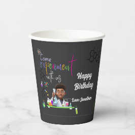 VASOS DE PAPEL SUMINISTROS DE FIESTAS DE MAD SCIENCE BIRTDAY