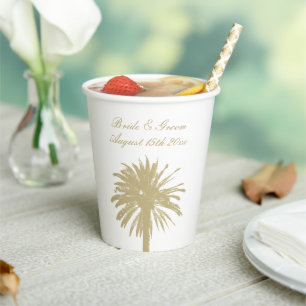 Vasos De Papel Suministros personalizados para fiestas de boda en