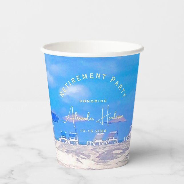 Vasos De Papel Summer Beach Retirement Party (Reverso )