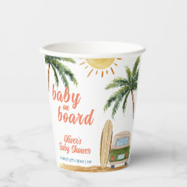 Vasos De Papel Summer Boho Surf Beach Van Baby Shower