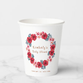 Vasos De Papel Summer Floral Wreath Baby Shower