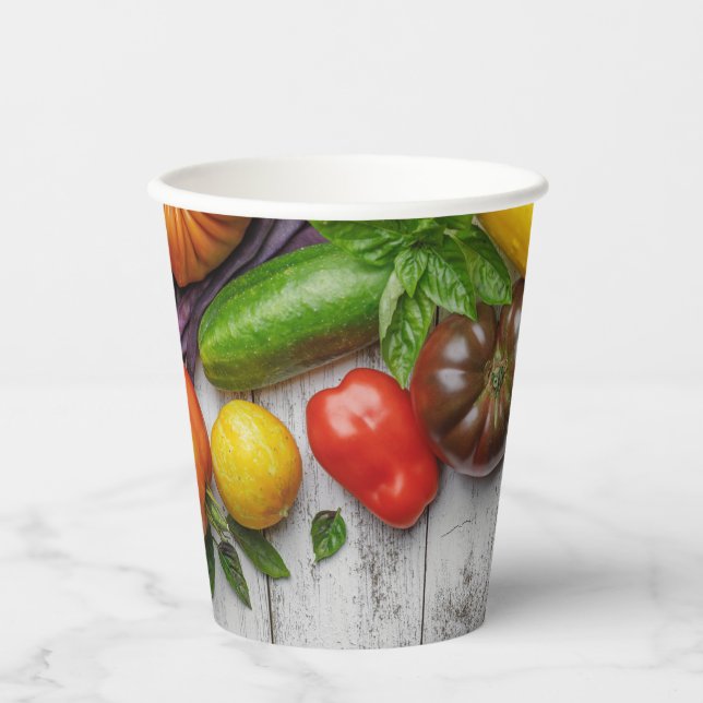 Vasos De Papel Summer Vegetable Harvest Border (Anverso)