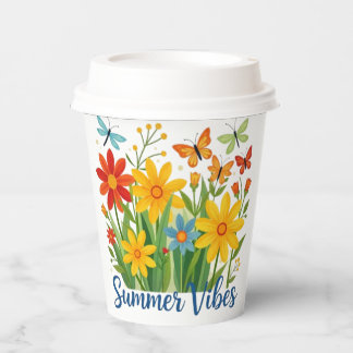 Vasos De Papel Summer Vibes Floral with Butterflies-64534