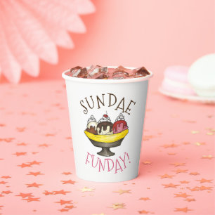 Vasos De Papel SUNDAE FUNDAR Banana Split Ice Cream Social